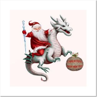 Santa Claus and The Dragon Posters and Art